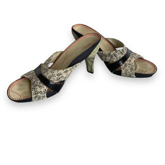 DIESEL y2k Printed Suede Mules Slip On Heeled Sandals Size 8.5/9 (no size tag) - Picture 2 of 12